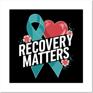 Addiction Awareness Ribbon National Recovery Month Retro Posters and Art